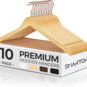 Smartor Wooden Hangers 10 Pack,