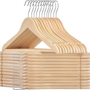 SONGMICS Wooden Hangers, Pack of 24